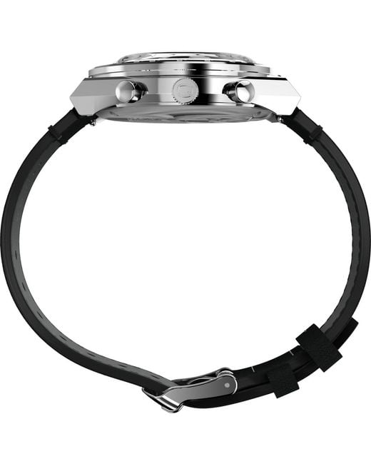 Timex Metallic Chronograph Leather Watch for men