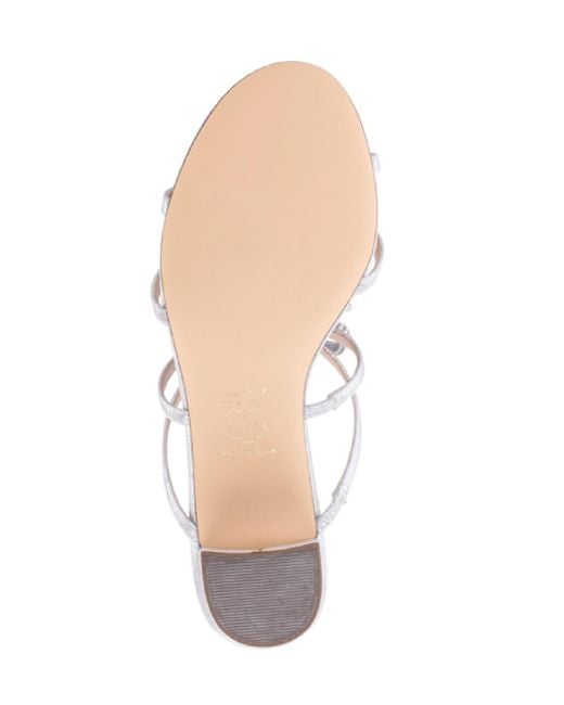 Nina White Georgie Low Block Heel Dress Sandals