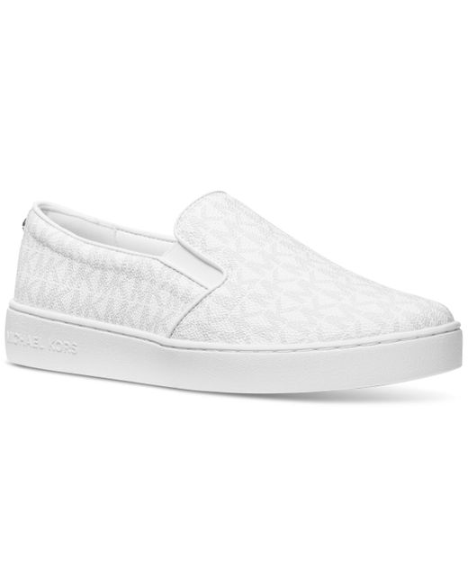 Michael Kors White Michael Keaton Slip On Sneakers