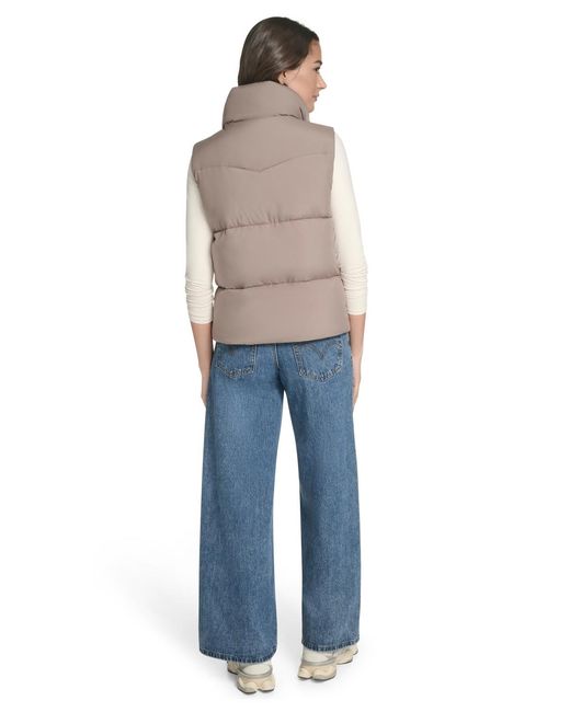 Levi's Gray Regular Stand Collar Puffer Vest