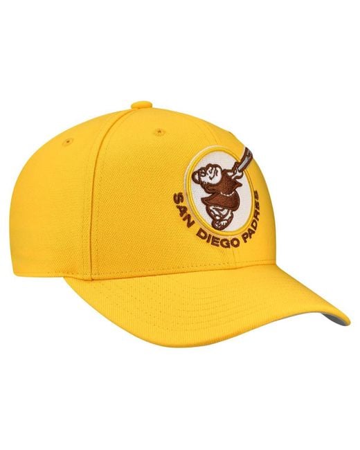 Mitchell & Ness Yellow And Â San Diego Padres Basic Coop Pro Adjustable Hat