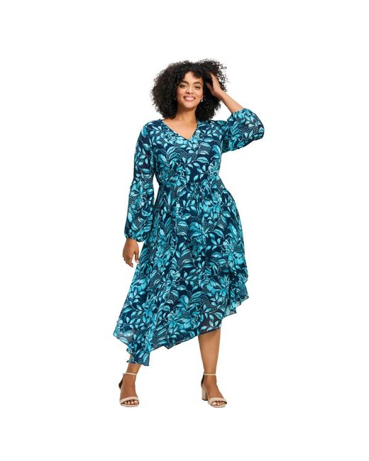 Avenue Blue Plus Size Endless Love Chiffon Dress