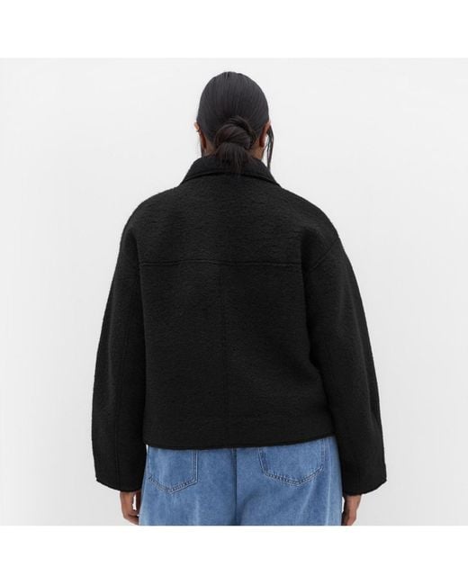 City Chic Blue Plus Size Boucle Zip Front Jacket