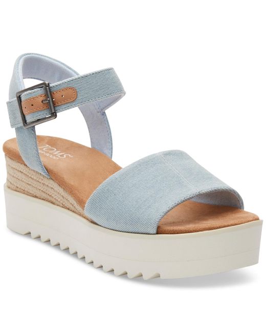 TOMS Blue Diana Flatform Wedge Sandals