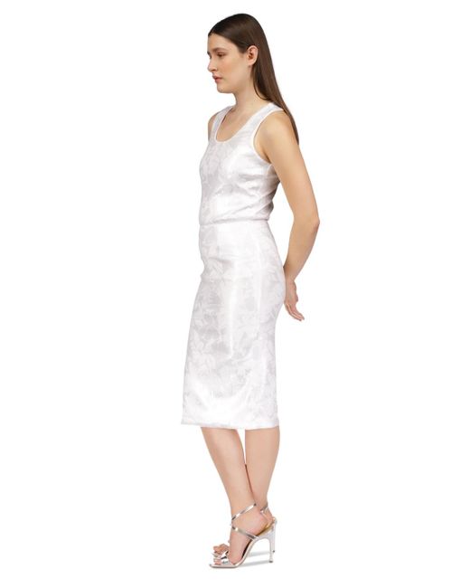 Michael Kors White Michael Tonal-print Sequined Midi Skirt