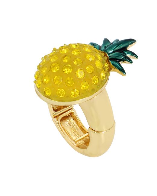 Betsey Johnson Yellow S Pineapple Cocktail Stretch Ring