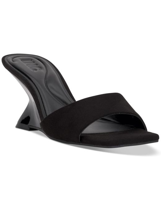 INC International Concepts Black Patrise Wedge Slide Sandals