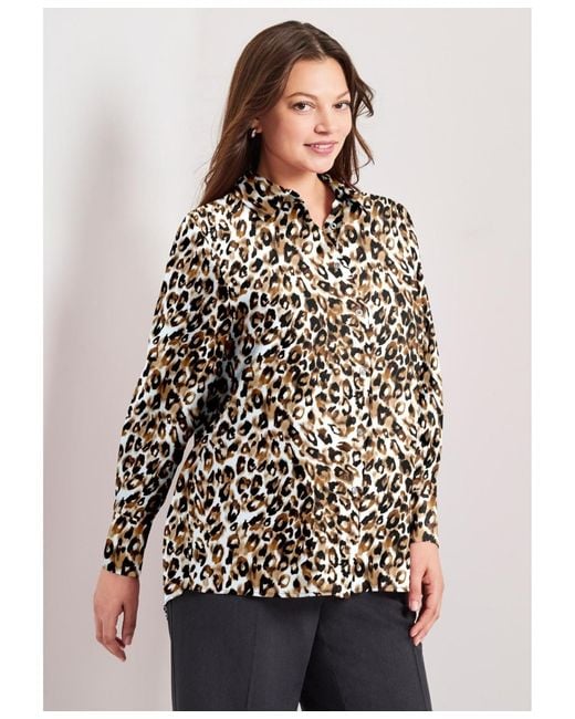 Avenue Black Plus Size Button Front Blouse