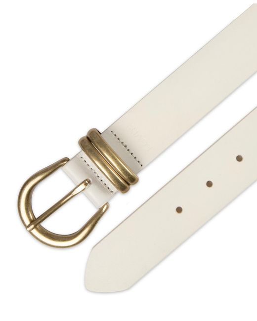 Levi's White Double Metal Loop Leather Belt