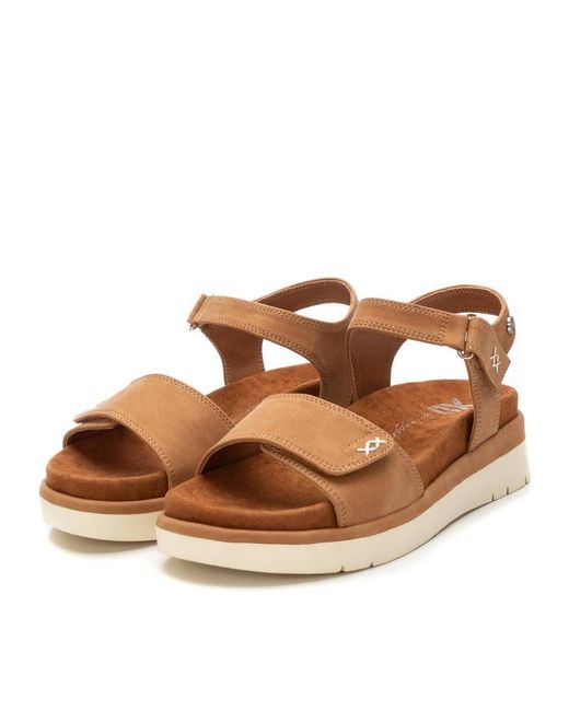 Xti Brown Suede Flat Sandals By