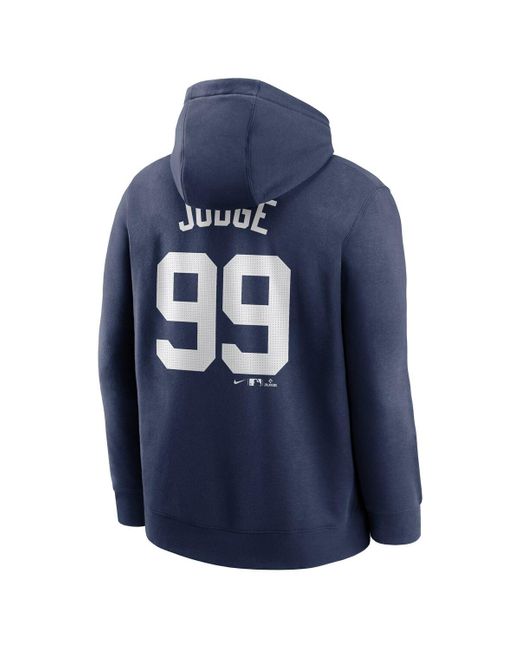 Nike Blue Aaron Judge New York Yankees Player Name Number Club Pullover Hoodie for men