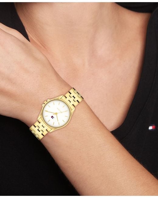 Tommy Hilfiger Metallic Quartz Gold Tone Stainless Steel Bracelet Watch
