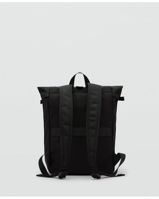 Mango Black Flap Backpack for men