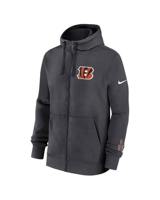 Nike Gray Cincinnati Bengals Primetime Club Full-zip Hoodie for men