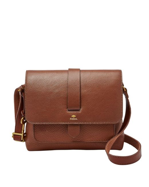 Fossil Brown Kinley Small Leather Crossbody