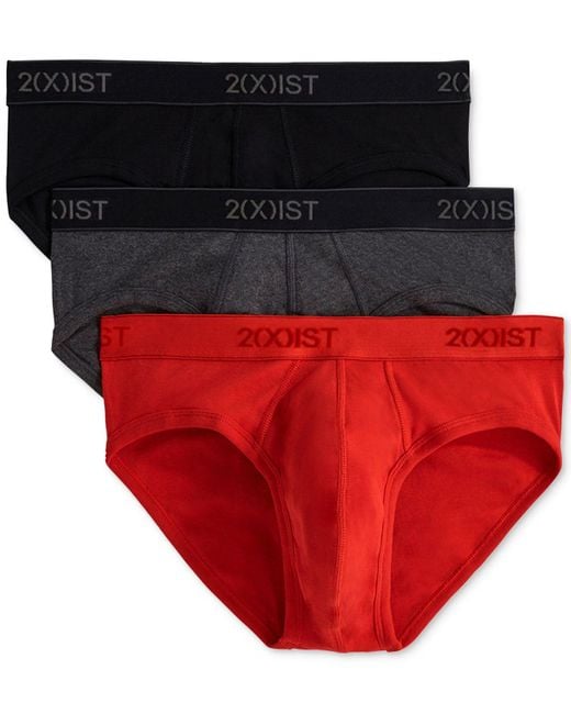 2xist Cotton Underwear, Essential Range No Show Brief 3 Pack in Black ...
