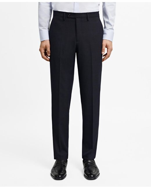 Mango Blue Stretch Fabric Super Slim-fit Suit Pants