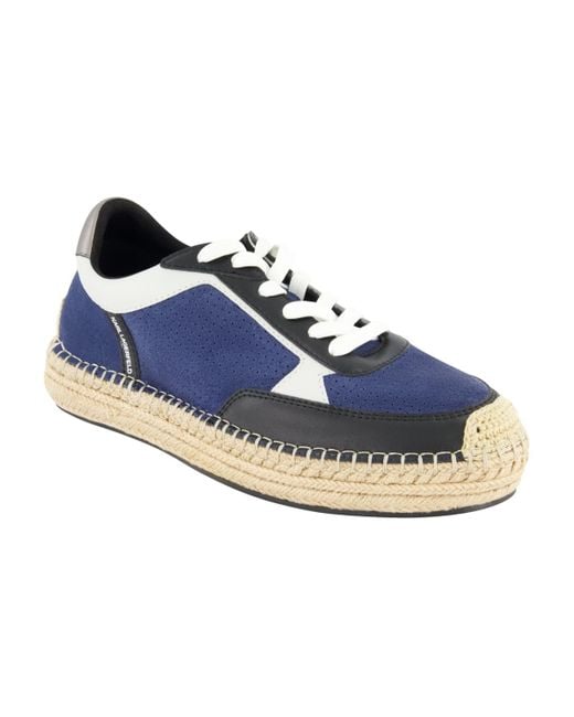 Karl Lagerfeld Blue Lace Up Espadrille Chunky Sole Sneakers for men