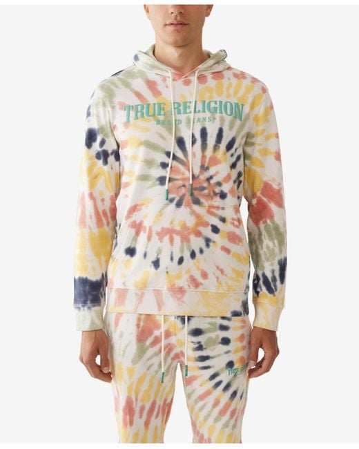 True Religion Cotton Arch Tie Dye Pullover Hoodie for Men Lyst