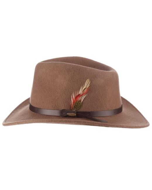Scala Natural Crushable Felt Outback Hat for men