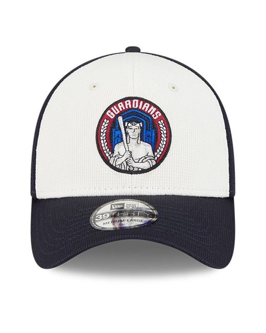 KTZ Blue Navy/white Cleveland Guardians City Connect Batting Practice 39thirty Flex Hat for men