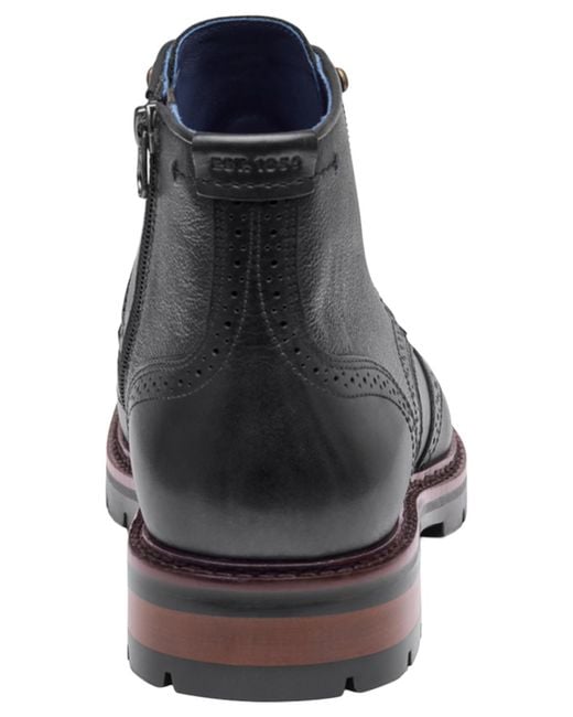 Johnston & Murphy Black Xc Flex Cade Wingtip Boots for men
