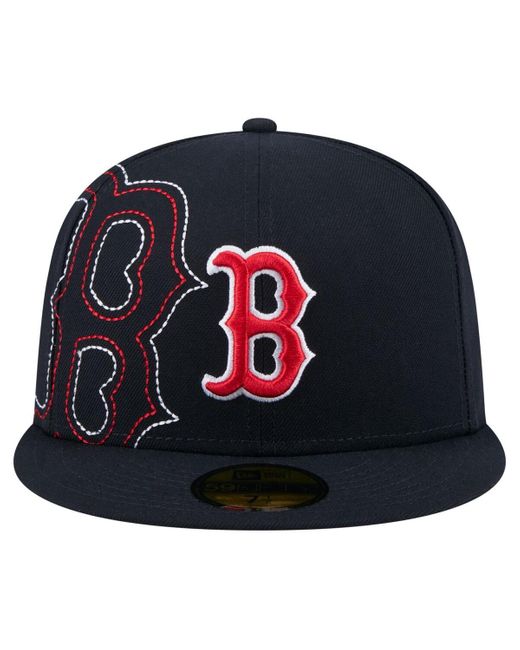 KTZ Blue Boston Red Sox Yarn Stitch 59fifty Fitted Hat for men