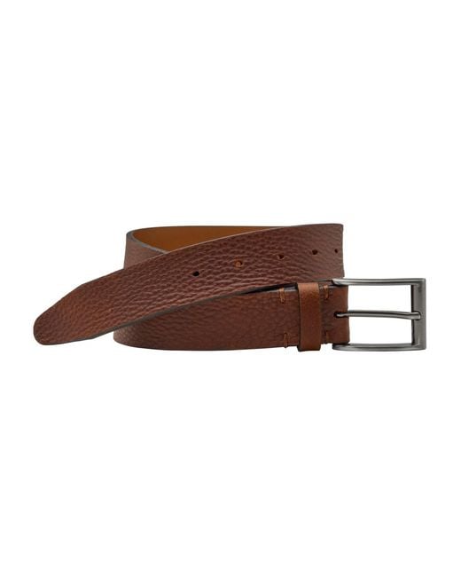 Johnston & Murphy Brown Soft Pebble Belt for men