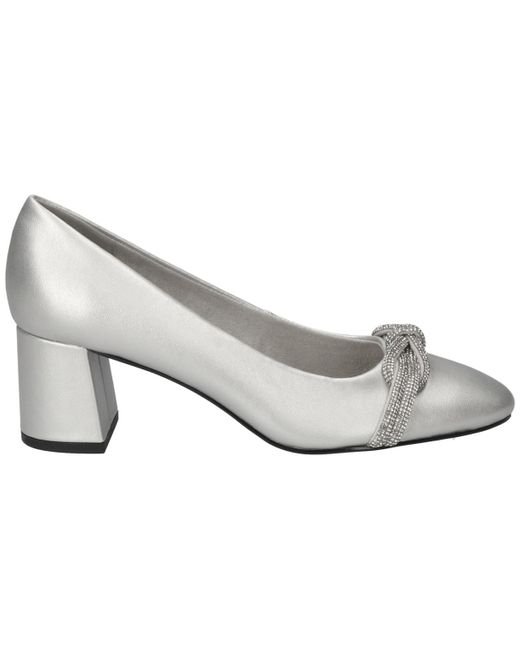 Bella Vita Gray Marigold Square Toe Pumps