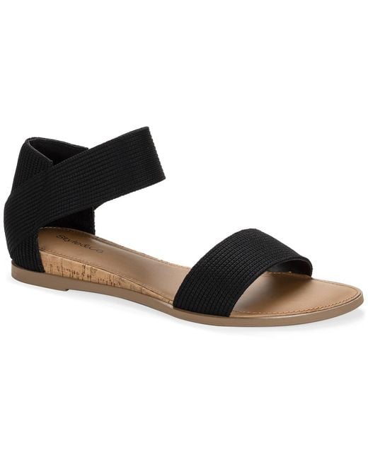 Style & Co. Black Eileen Elasticized Round Toe Flat Sandals