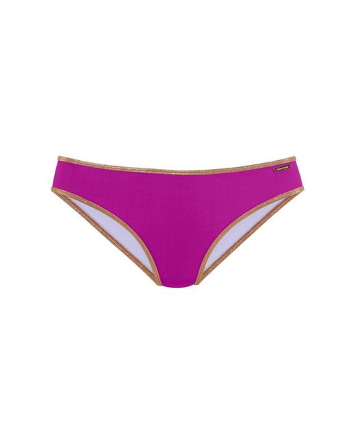 Lascana Pink Metallic Trim Classic Bikini Swimsuit Bottom Cup Sizing