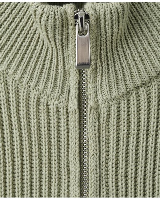 Mango Natural Zip Ribbed Knitted Top