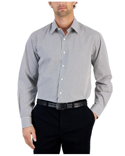 Club Room Regularfit Check Shirt in Gray for Men Lyst