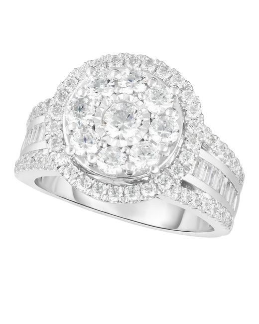 Macy's White Diamond Round Halo Ring (2 Ct. T.w.
