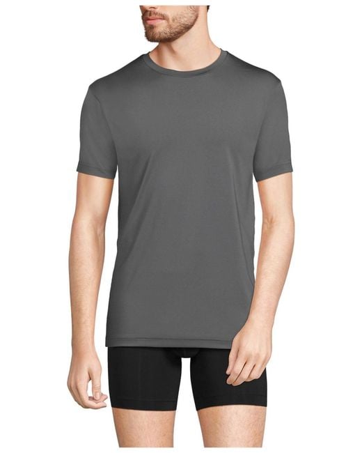 Lands' End Gray Flex Performance Crewneck Undershirt for men