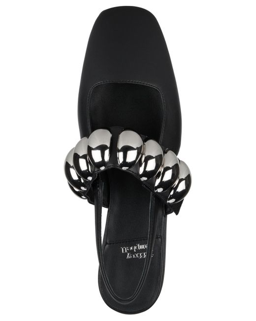 Jeffrey Campbell Black Manon Dome-studded Slingback Flats