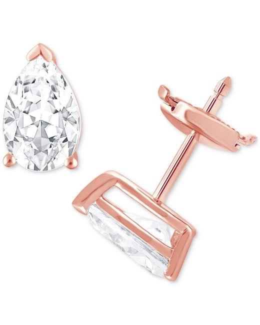 Badgley Mischka Pink Certified Lab Grown Diamond Pear Stud Earrings (3 Ct. T.w.