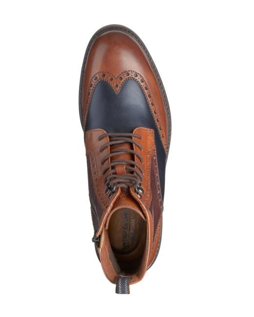 Johnston & Murphy Brown Britton Wingtip Boots for men