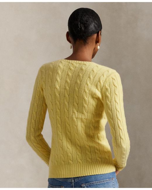 Polo Ralph Lauren Natural Cable Wool-cashmere Crewneck Sweater
