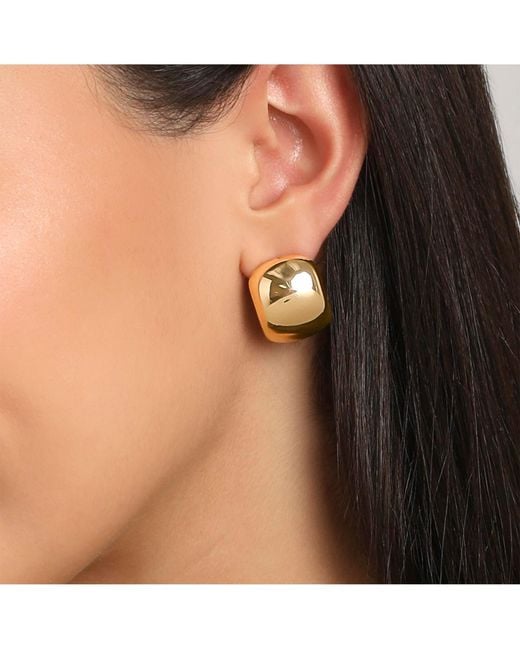 BCBGMAXAZRIA White Bold Square Hoop Earrings