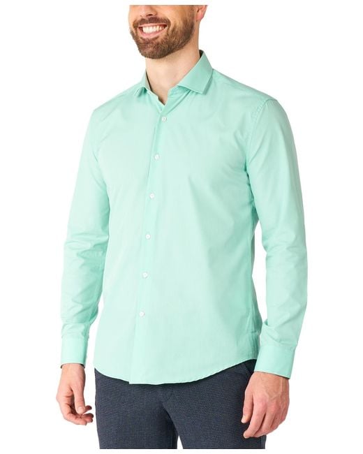 Opposuits Green Long-sleeve Magic Mint Solid Shirt for men