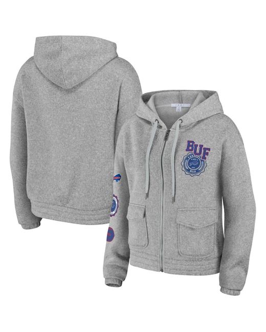 WEAR by Erin Andrews Gray Buffalo Bills Full-zip Hoodie