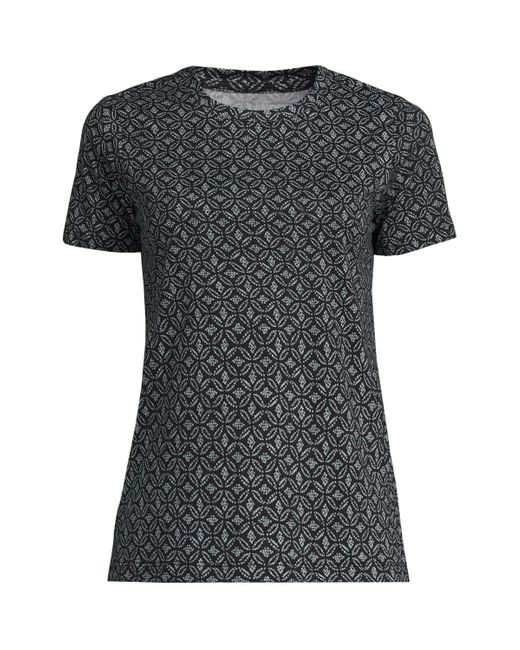 Lands' End Black Relaxed Supima Cotton T-shirt