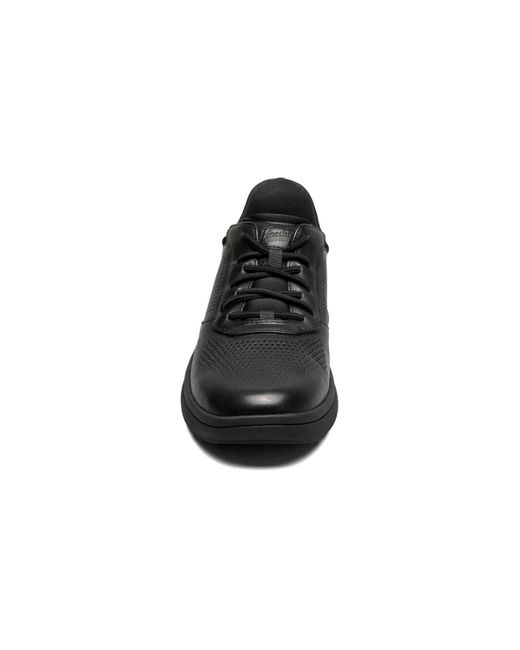 Florsheim Black Fleet Perf Toe Elastic Lace Sneaker for men