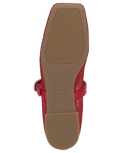 INC International Concepts Red Jadis Square Toe Ballet Flats