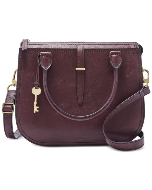 Fossil Purple Ryder Satchel Handbags Fig