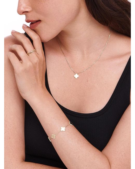 DEVATA Metallic Clover Chain Necklace