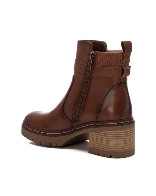 Xti Brown Casual Booties By