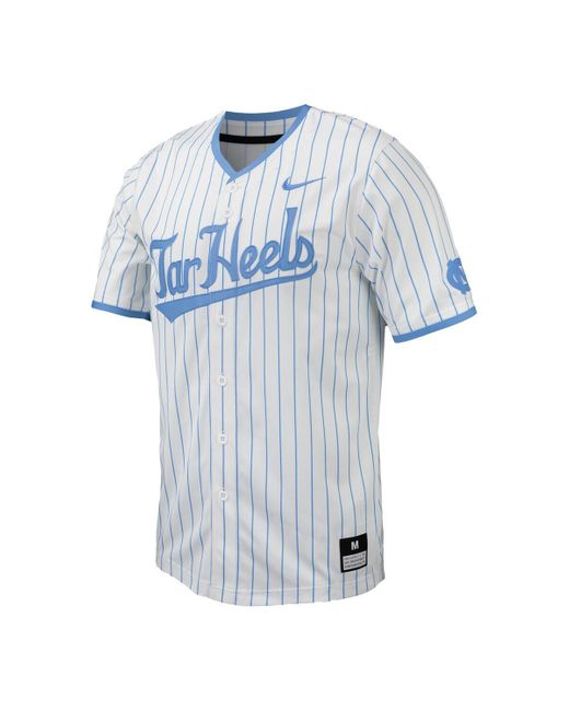 Nike Blue North Carolina Tar Heels Pinstripe Replica Baseball Jersey for men