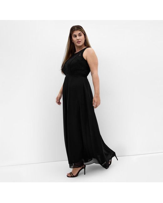 City Chic White Panelled Bodice Maxi Dress